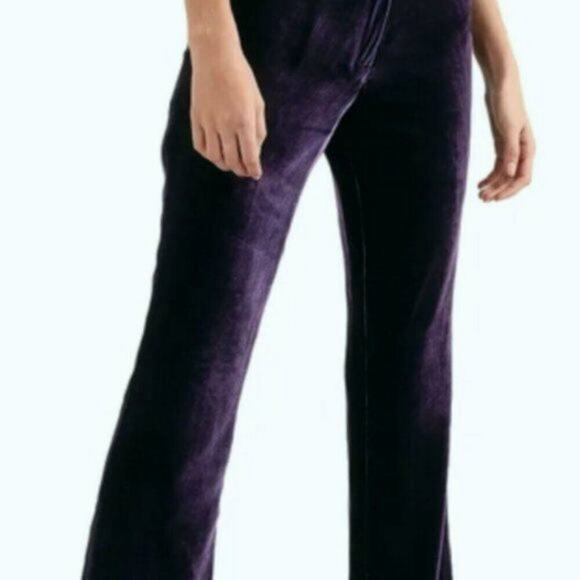 Raquel Diniz silk velvet flared pants Purple size 12 - Picture 2 of 11